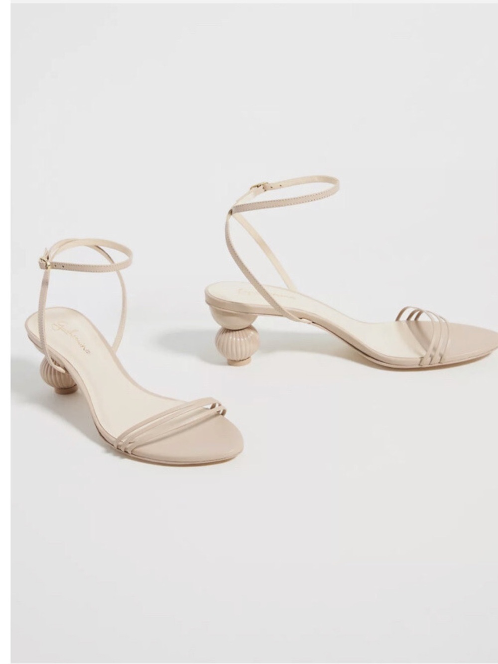 Anthropologie Guilhermina Sculptural Nude Blush Strappy Heeled Sandals Size 7